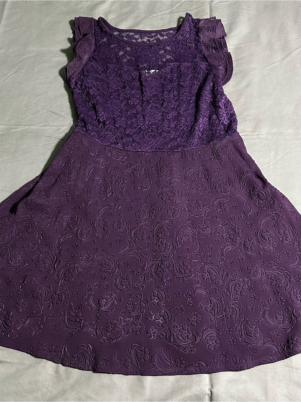 Love Squared Purple Lace Mini Dress